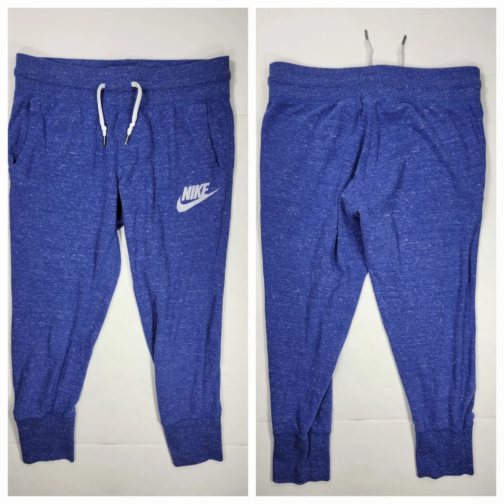 Nike Sz S Sportwear Gym Vintage Capri Joggers Sweatpants Purple Organic Cotton